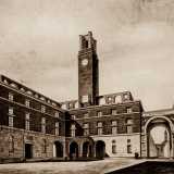La �casa del fascio� in piazza Chiurlia pensata da Concezio Petrucci. Il fabbricato, che avrebbe sostituito l�attuale sede dell�Oratorio dell�Arciconfraternita di San Giuseppe, sarebbe stata la conclusione prospettica di via Sparano 